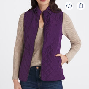 Market & Spruce Dulcie Quilted Vest – Dark Purple – Size L (EUC)
